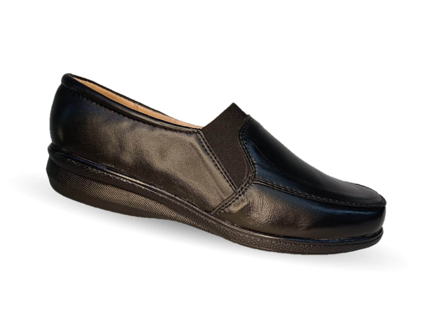 Zapato de Confort de piel de cordero Bella Confort 300 Negro para mujer