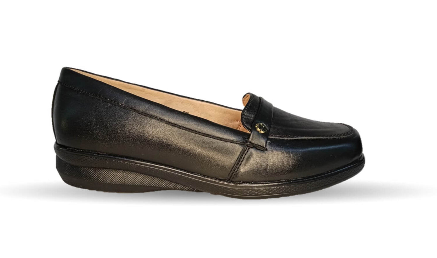 Zapato de Confort de piel de cordero Bella Confort 301 Negro para mujer