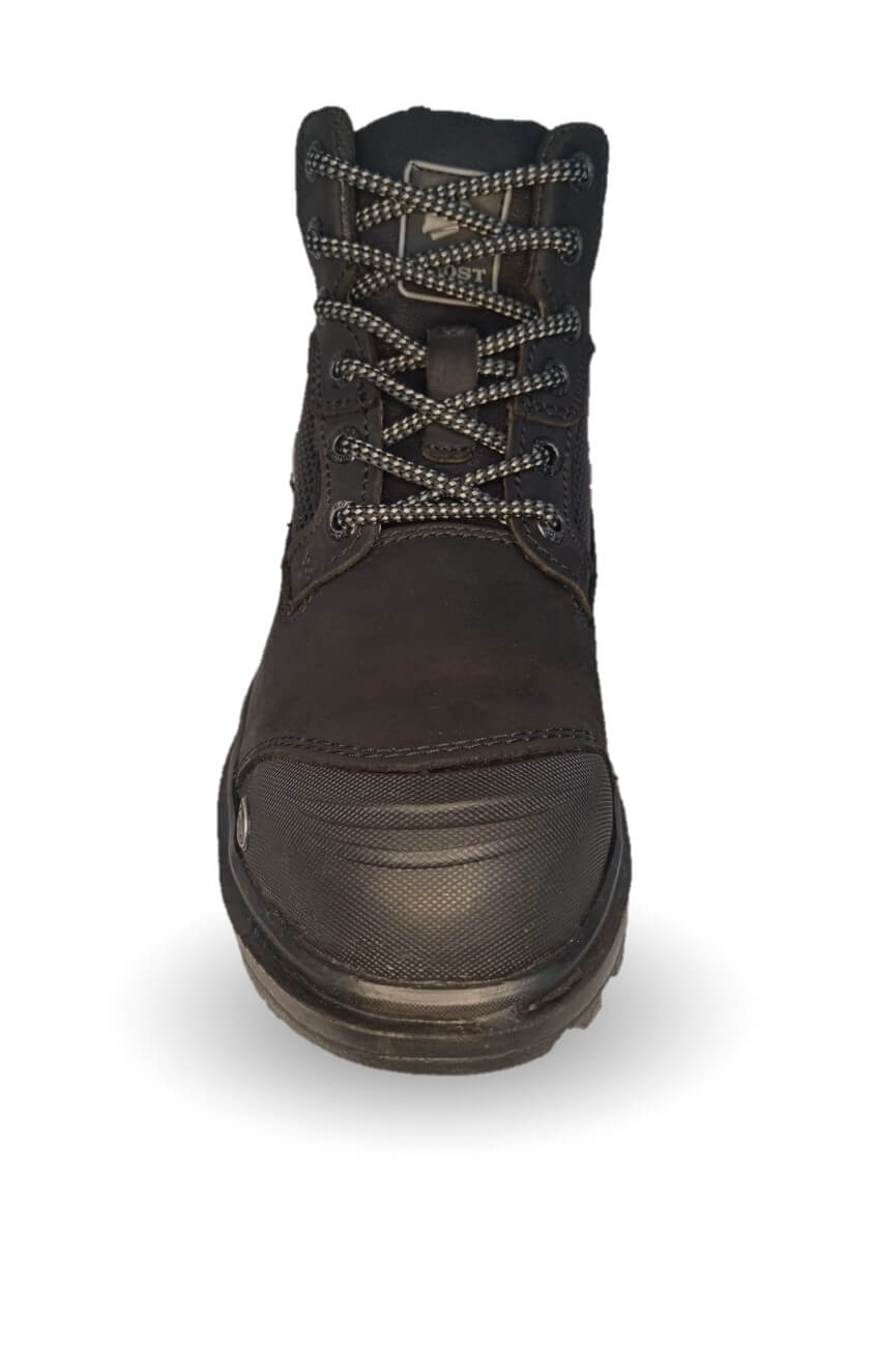 Bota Industrial y Casual de piel con casco de acero Boost 403 Negro Unisex para hombre y mujer