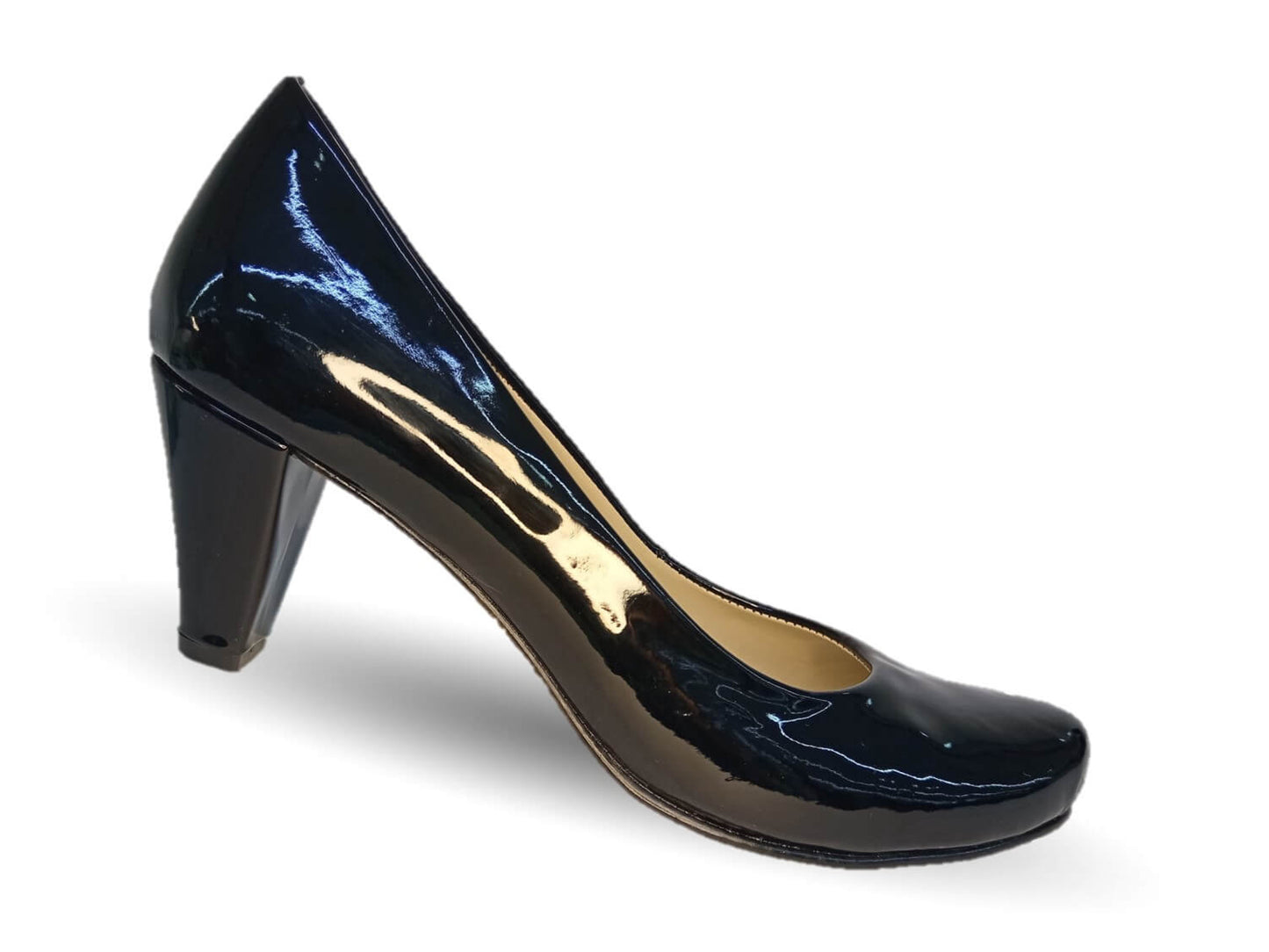 Zapatilla de Vestir tacón medio Paola Calzatura 218 Charol Negro para mujer
