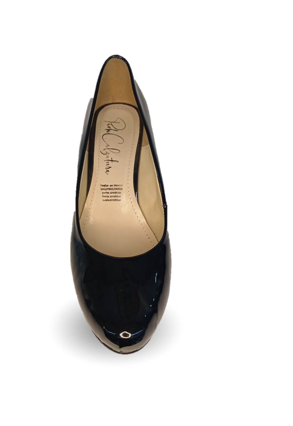 Zapatilla de Vestir tacón medio Paola Calzatura 218 Charol Negro para mujer