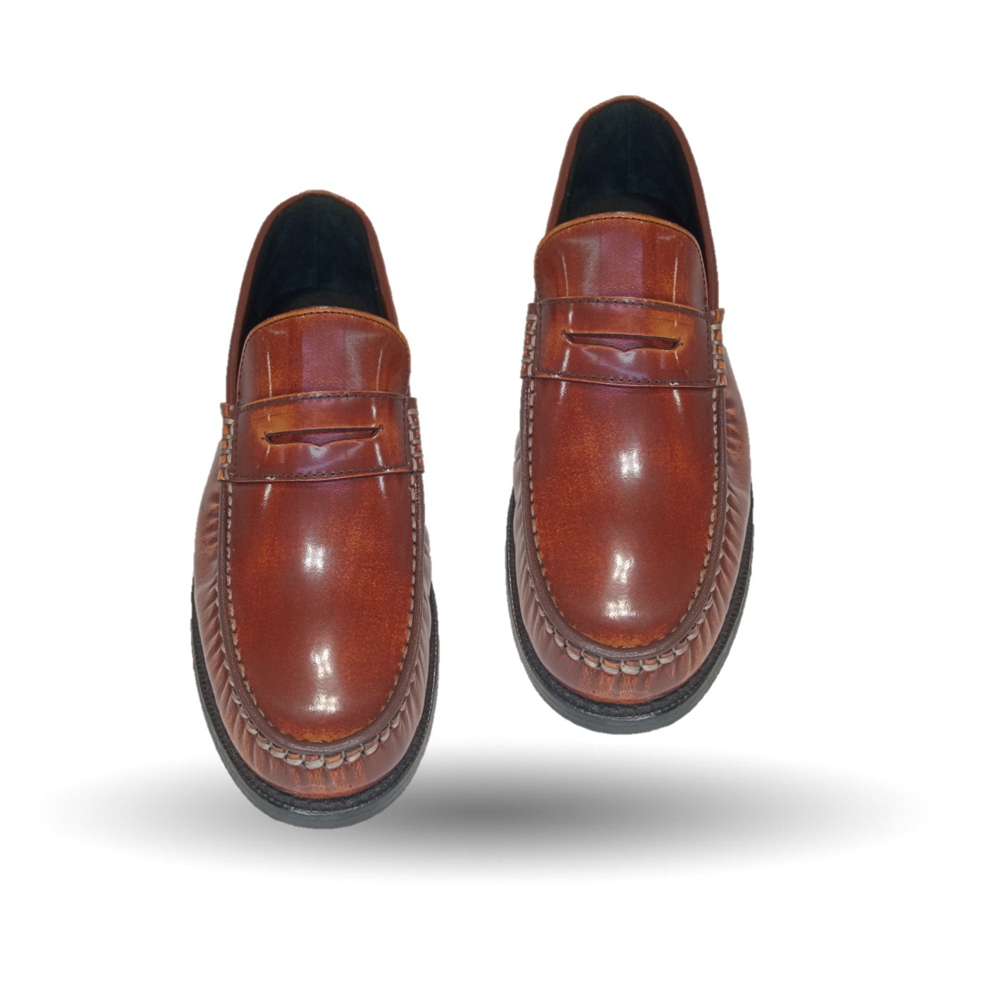 Zapato Casual y de Vestir tipo Mocasín Driver Penny Loafers de piel con suela de cuero Camo 1212 Camaleón Miel para hombre