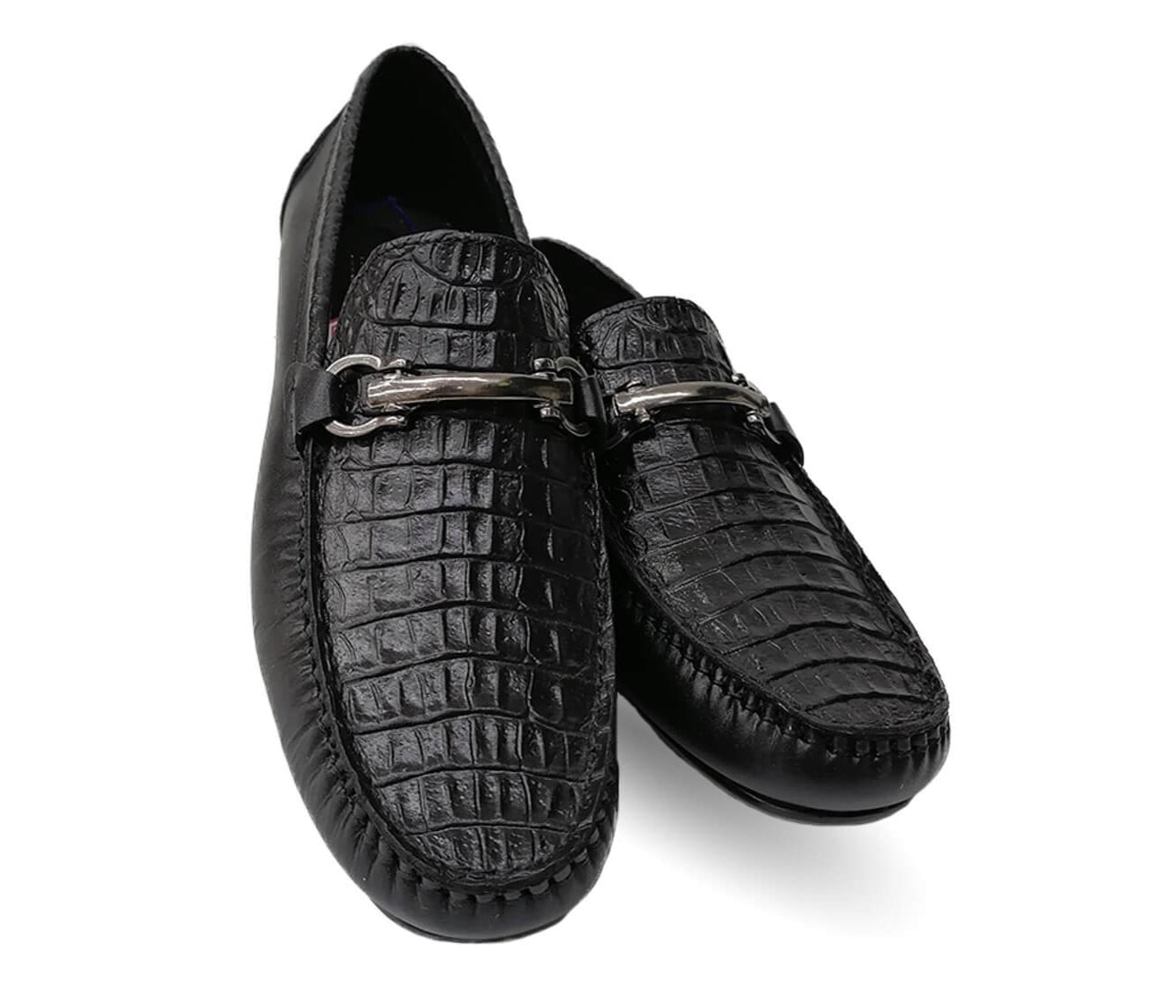 Zapato Casual tipo Driver de piel Camo 1374 Negro para hombre