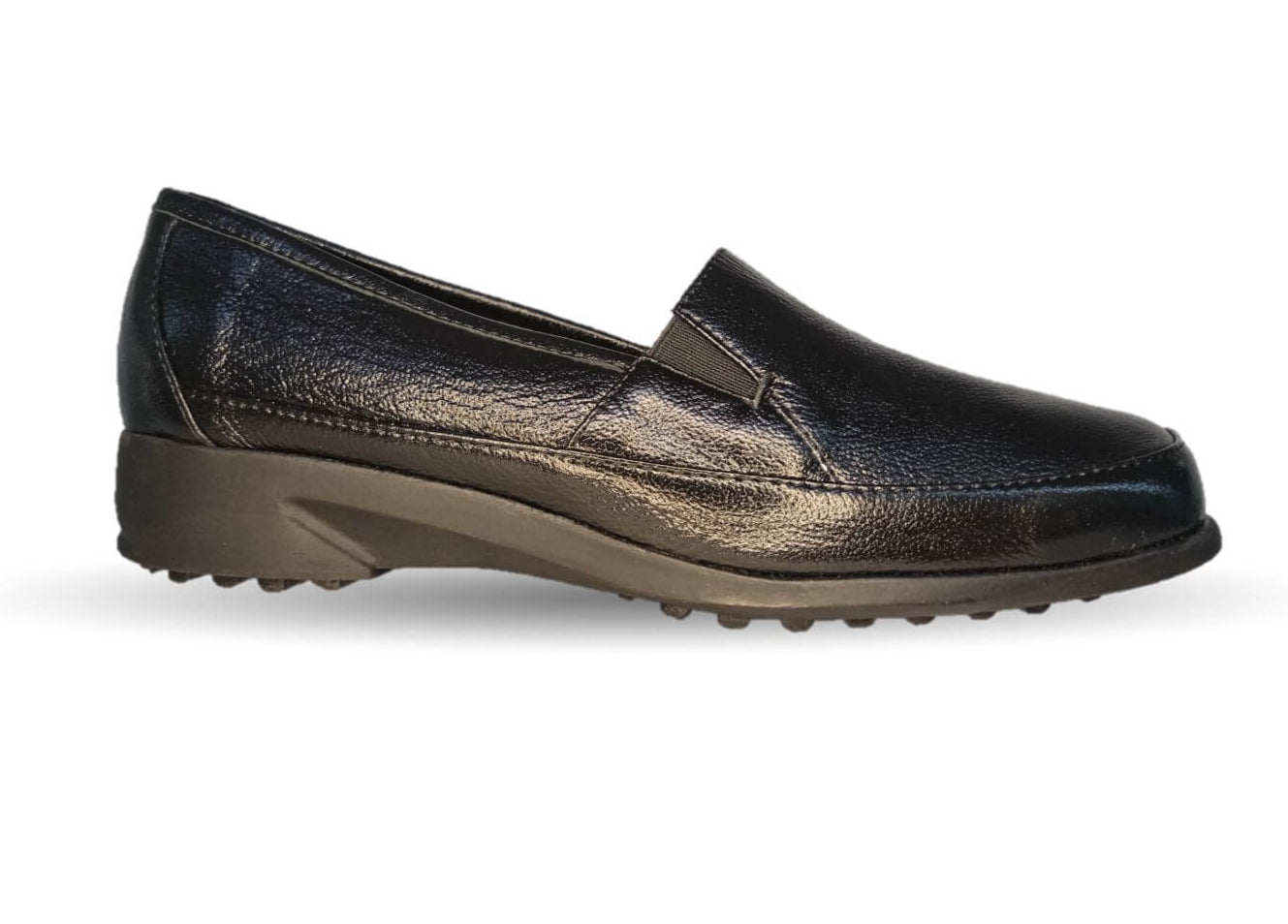 Zapato de Confort y Casual de piel de ternera con Shock Point Capricho 15066 Barnicheta Black para mujer