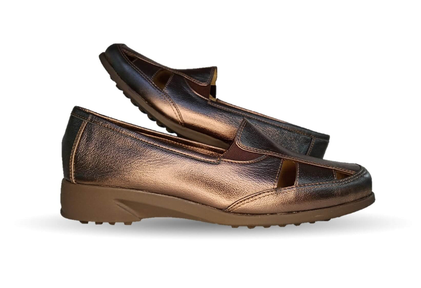 Zapato de Confort y Casual abierto de piel de ternera con Shock Point Capricho 15102 Fit Imán para mujer