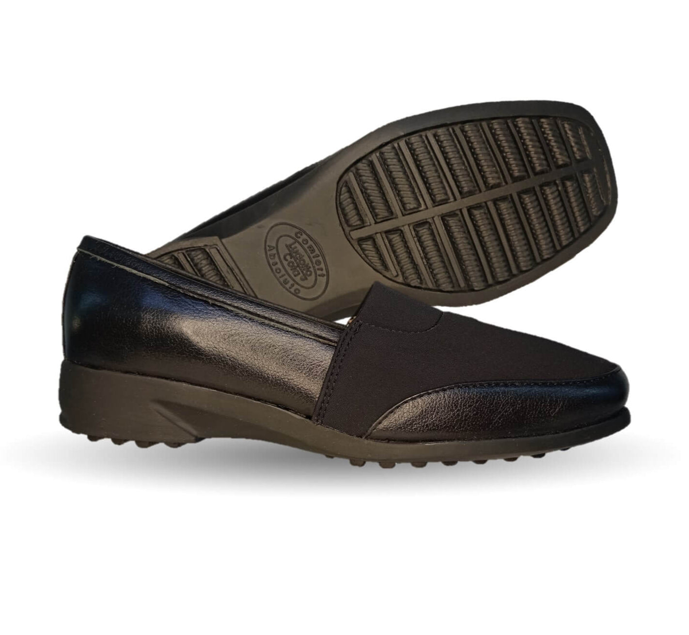 Zapato de Confort y Casual de piel de ternera con Shock Point Capricho 1516 Negro para mujer