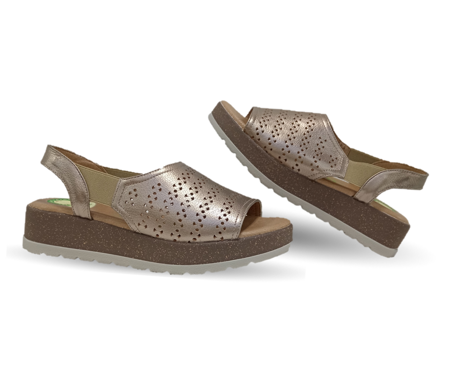 Sandalia de Confort de piel de ternera con Shock Point Capricho 70020 Seda para mujer