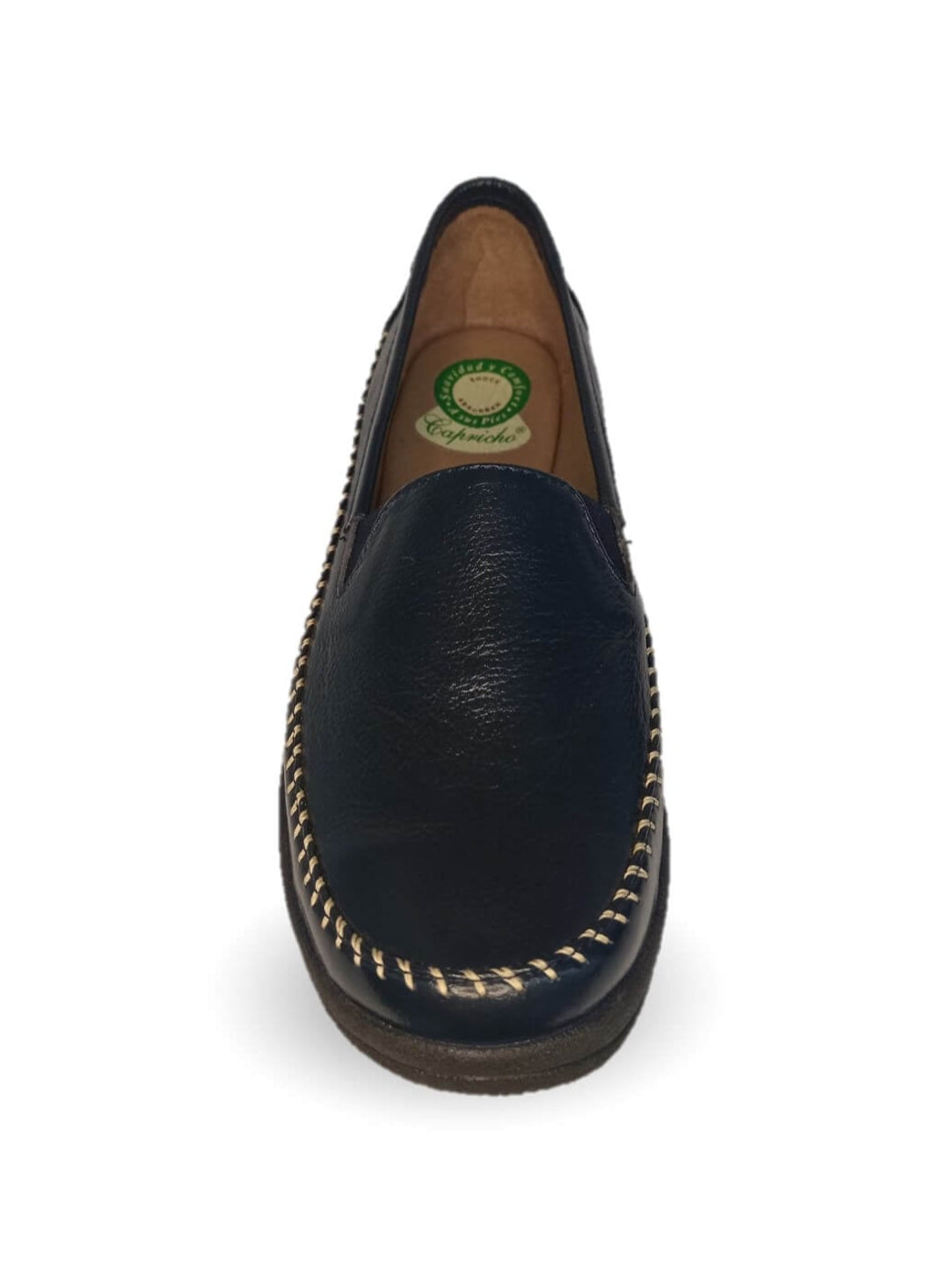 Zapato de Confort y Casual de piel de ternera con Shock Point Capricho 73014 Azul Marino para mujer