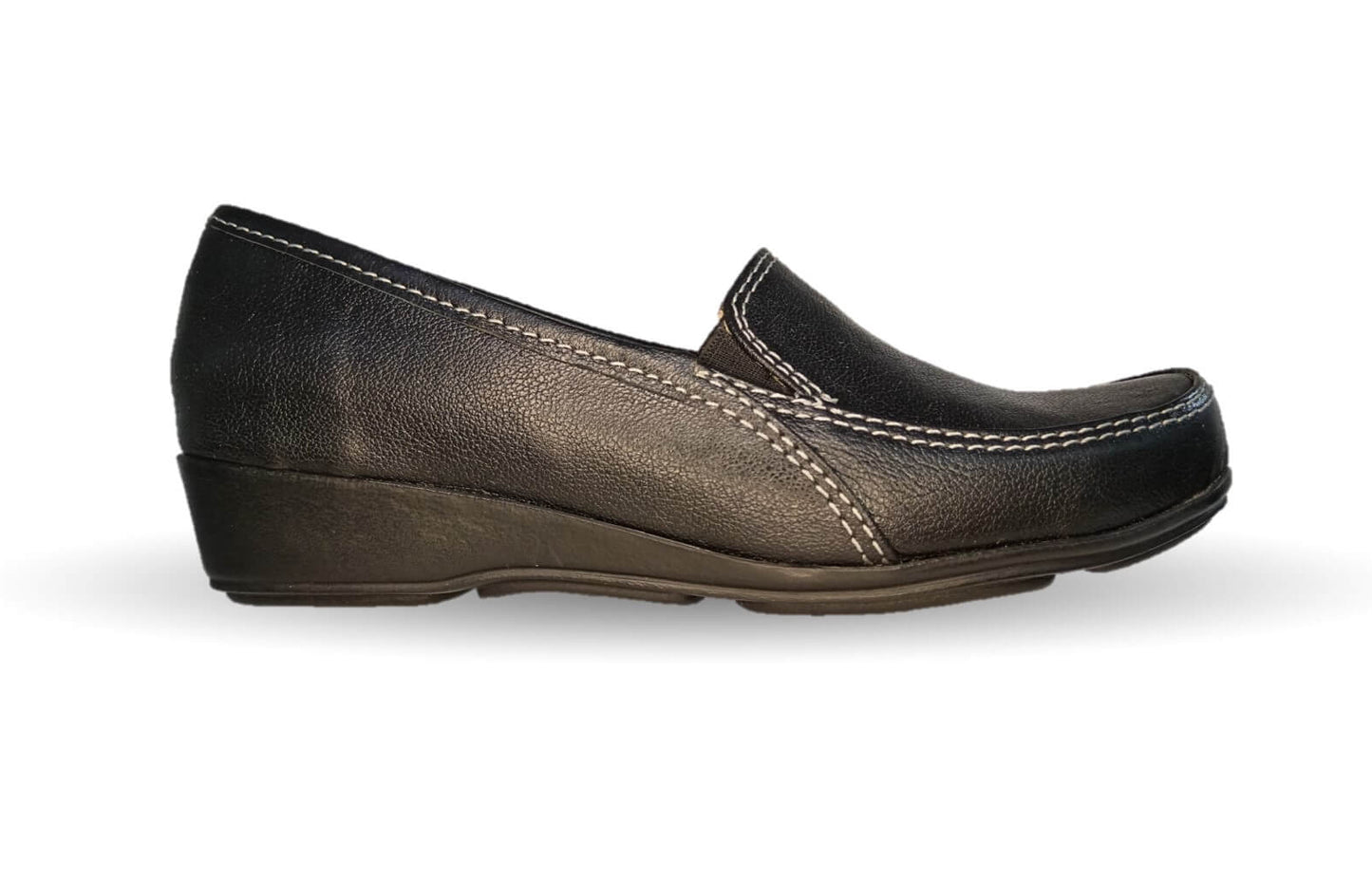 Zapato de Confort y Casual de piel de ternera con Shock Point Capricho 965 Negro para mujer