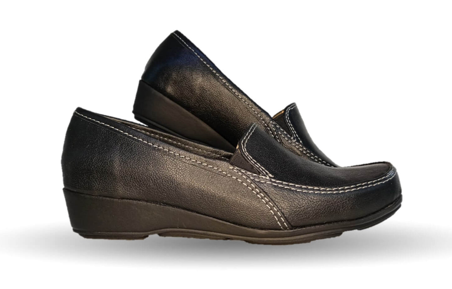 Zapato de Confort y Casual de piel de ternera con Shock Point Capricho 965 Negro para mujer
