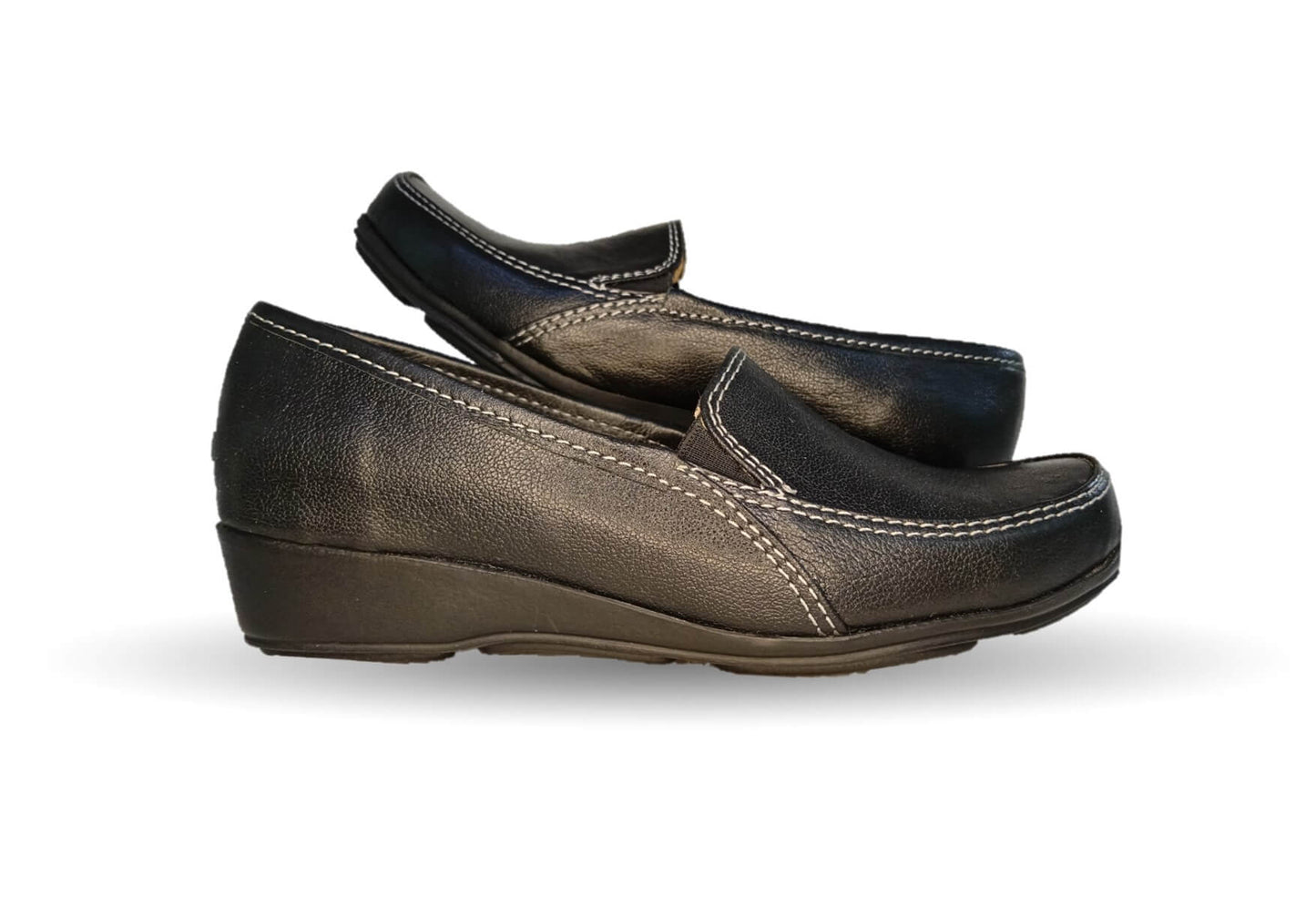 Zapato de Confort y Casual de piel de ternera con Shock Point Capricho 965 Negro para mujer