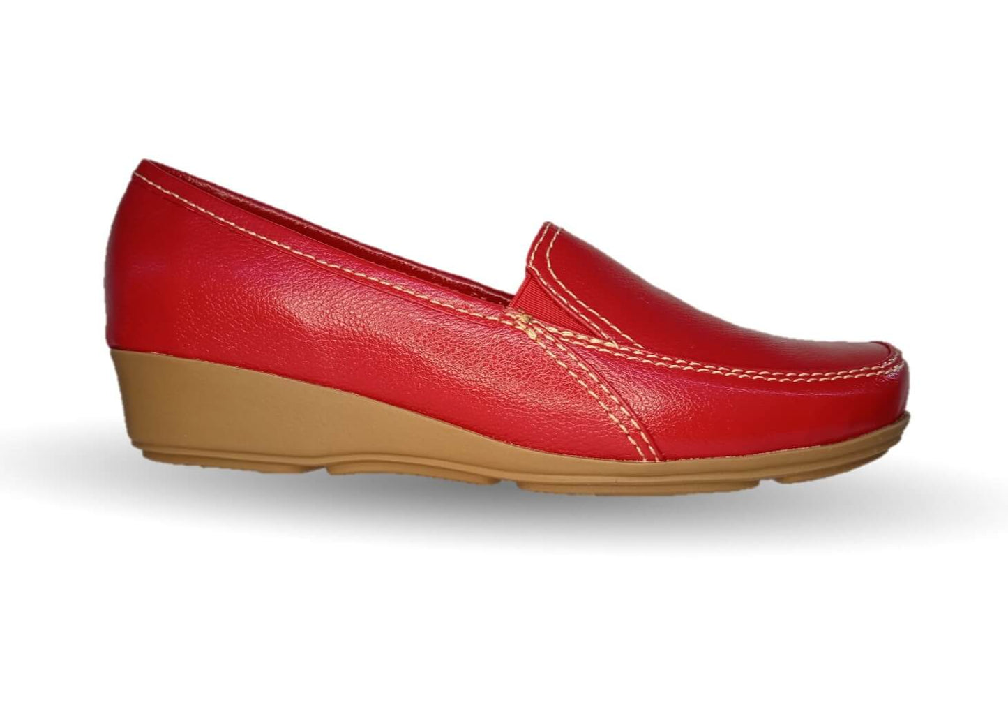 Zapato de Confort y Casual de piel de ternera con Shock Point Capricho 965 Rojo para mujer