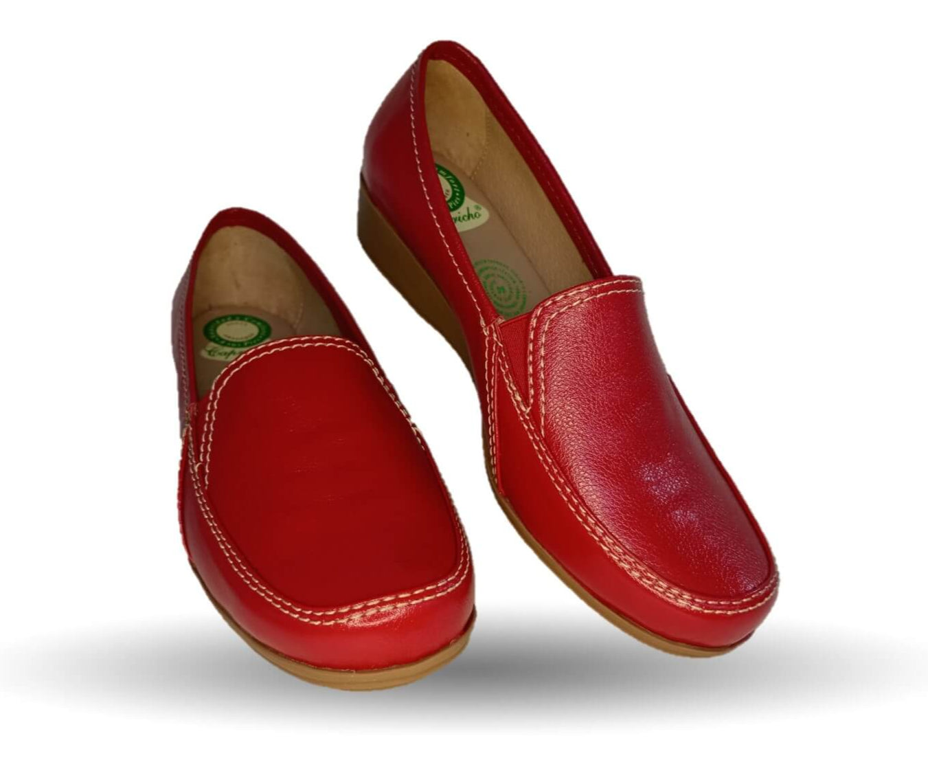 Zapato de Confort y Casual de piel de ternera con Shock Point Capricho 965 Rojo para mujer