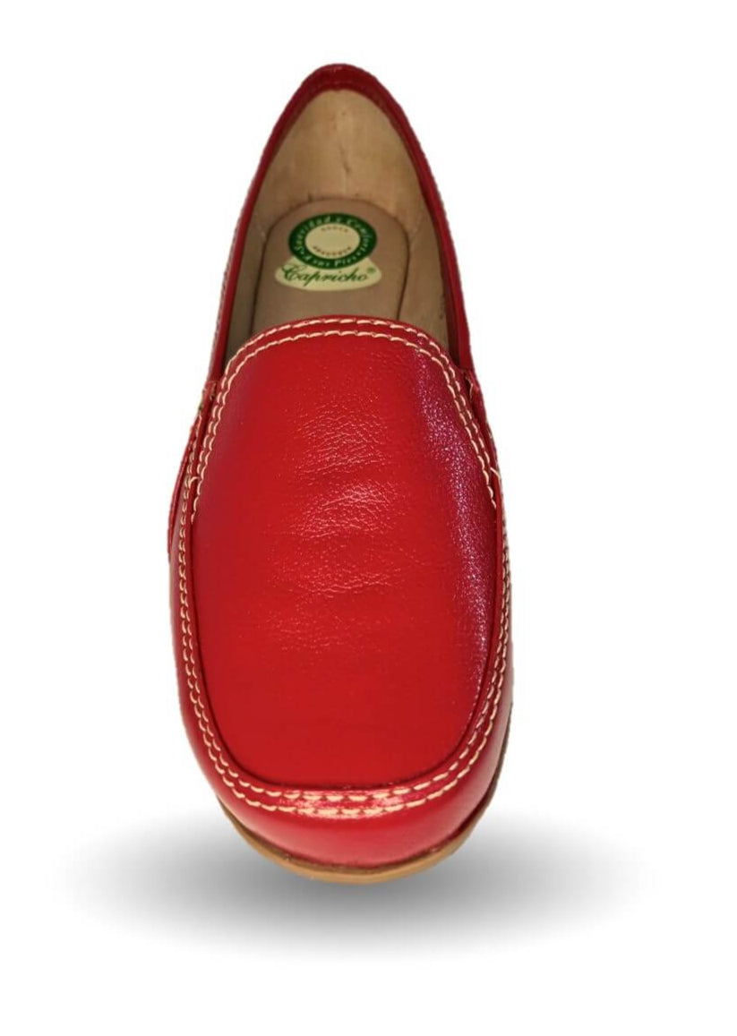 Zapato de Confort y Casual de piel de ternera con Shock Point Capricho 965 Rojo para mujer