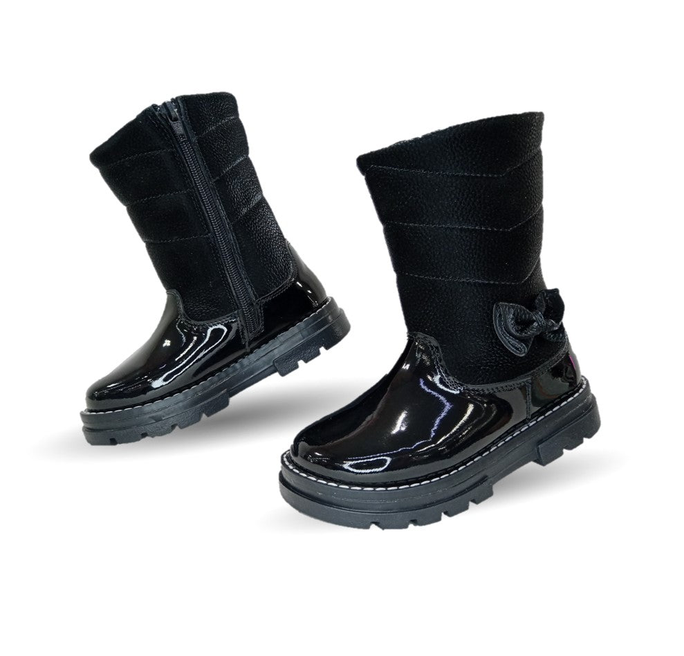 Bota Casual Chabelo con cierre interno 618 Charol Negro para niña