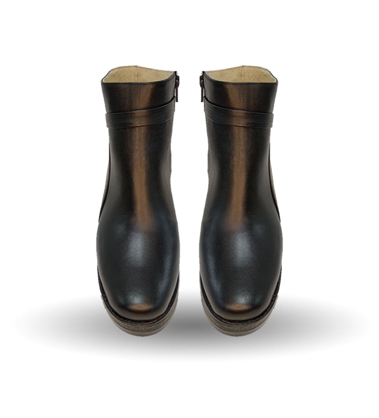 Botín de Vestir y Casual de moda de piel con tacón mediano Lady Christian 610 Negro para mujer
