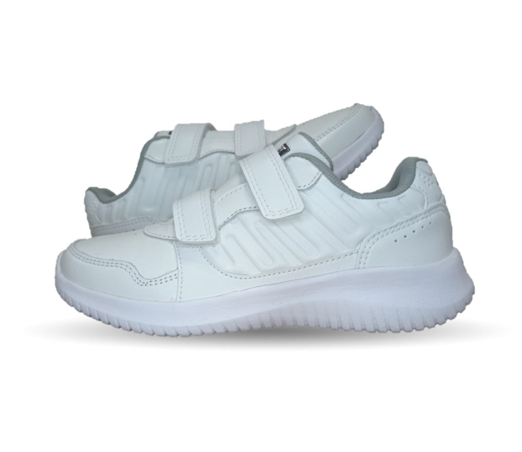 Tenis Deportivo y Escolar de piel Court 3974 Blanco/Blanco Unisex para joven, niño y niña