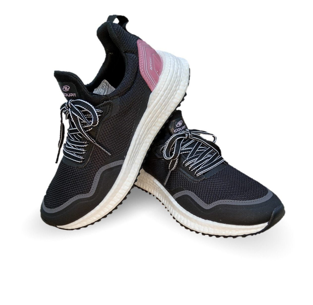 Tenis Deportivo Court 4442 Negro/Rosa para mujer