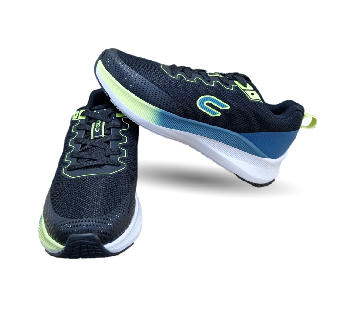 Tenis Deportivo con tecnología Breathable Court 7908 Negro/Verde para hombre