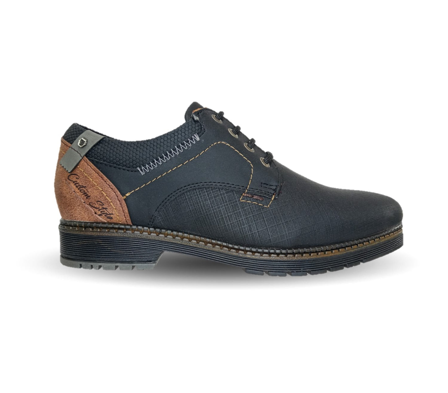 Zapato Casual Custom 3856 Negro/Camel para hombre