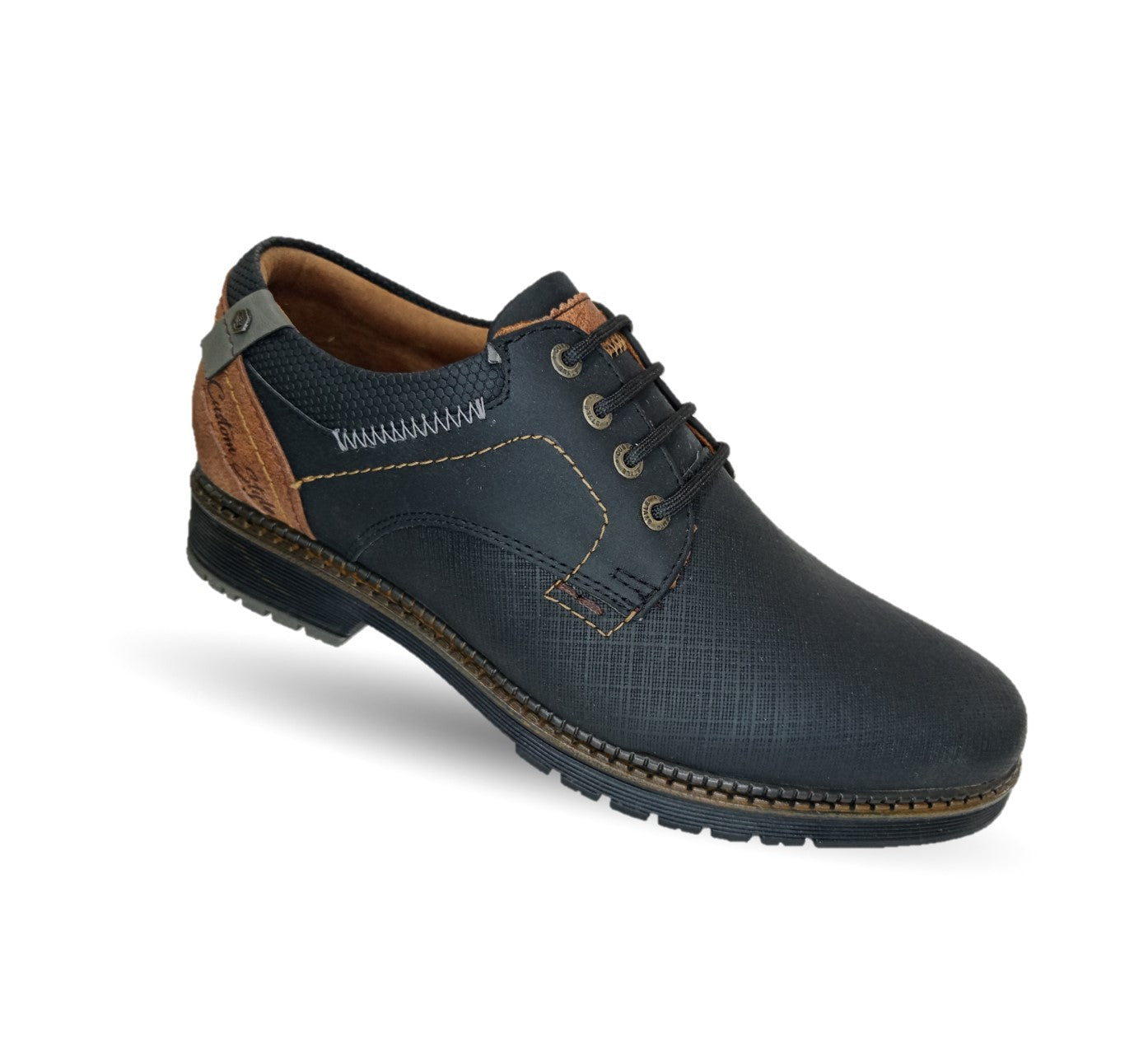 Zapato Casual Custom 3856 Negro/Camel para hombre