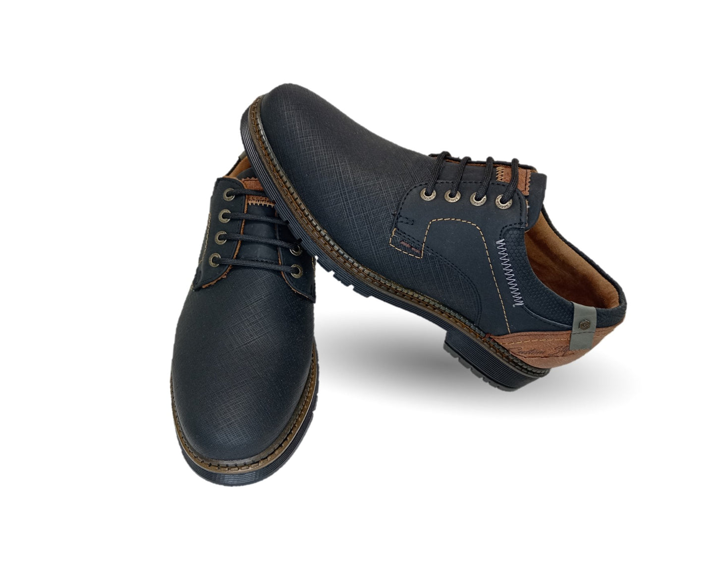 Zapato Casual Custom 3856 Negro/Camel para hombre