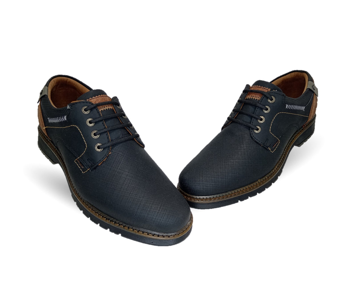 Zapato Casual Custom 3856 Negro/Camel para hombre
