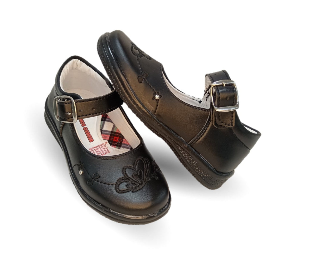 Zapato Escolar y Casual con hebilla Dulce Cereza 607 Negro para niña