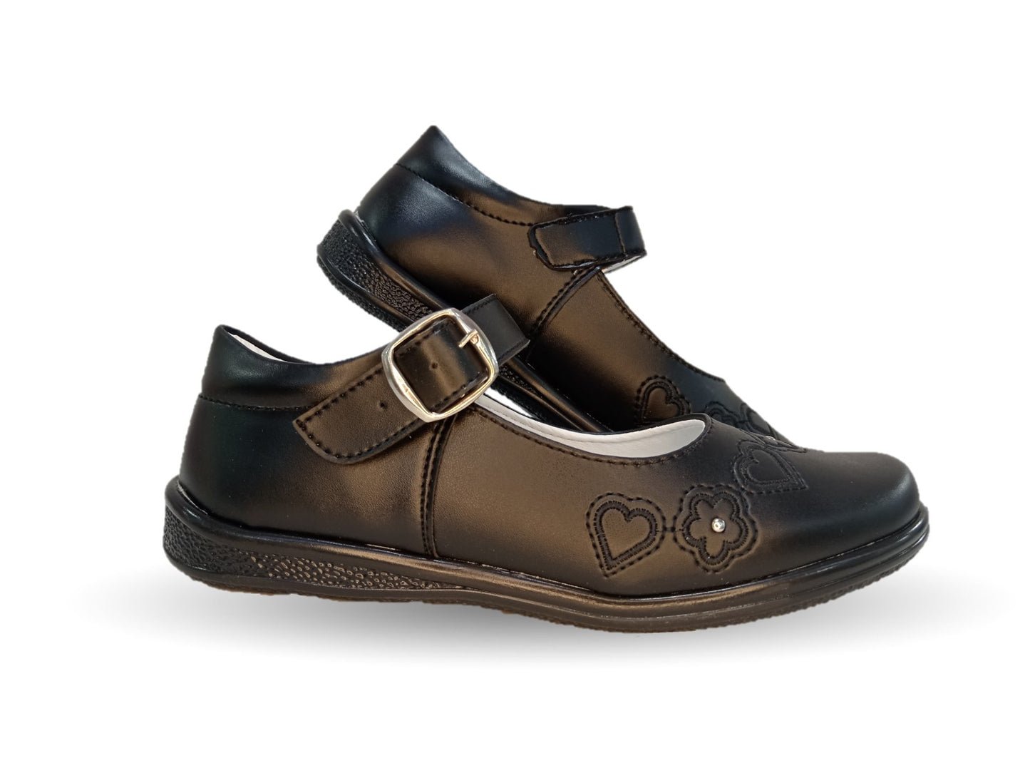 Zapato Escolar y Casual con hebilla Dulce Cereza 611 Negro para niña