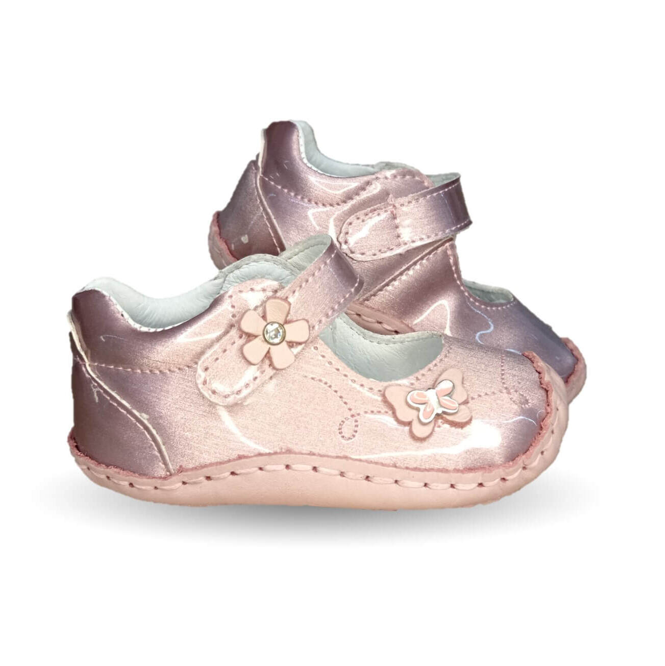 Zapatos para bebé con contactel Delin Kids 70 Charol Lila para niña