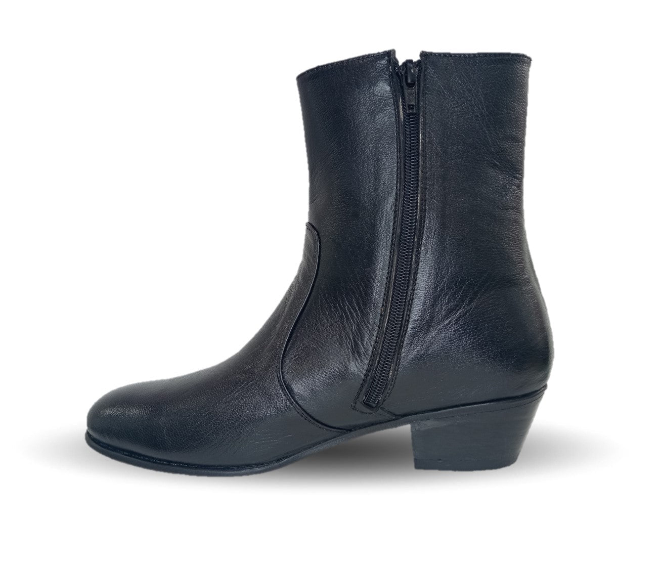 Botín de Vestir de piel con suela de cuero y cierre interno D´Marco 105 Negro para hombre