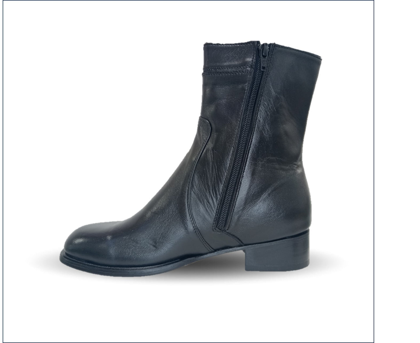 Botín de Vestir de piel con suela de cuero y cierre interno D´Marco 115 Negro para hombre