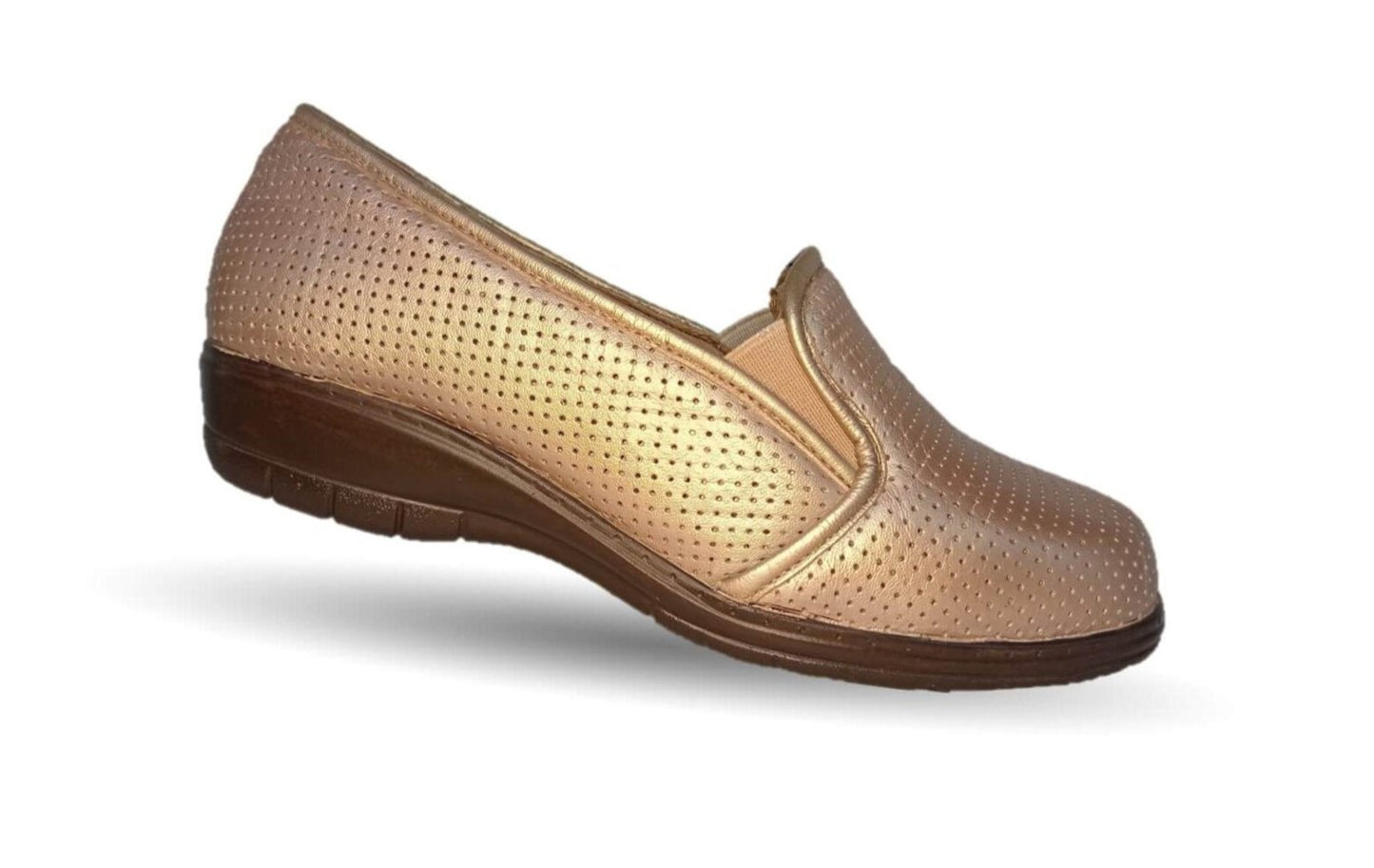 Zapato de Confort de piel bovino Dorothy Bell 382 Oro para mujer