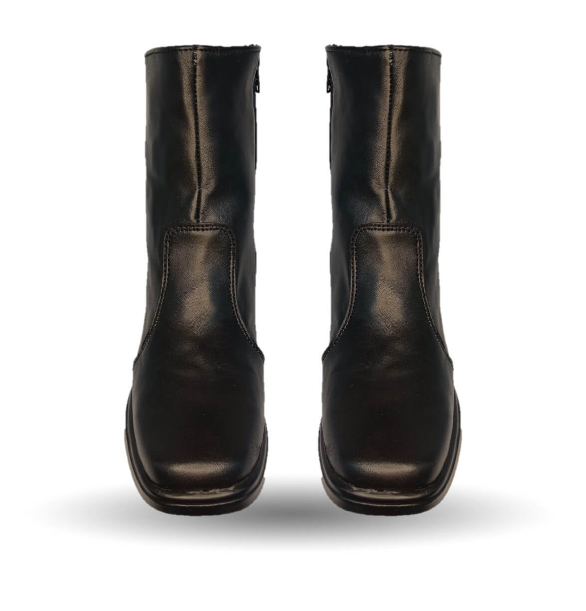 Bota de Confort y Casual de piel bovino con tacón medio con cierre interno Dorothy Bell 430 Negro para mujer