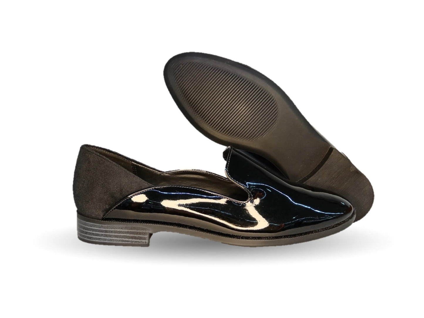 Zapato Casual tipo Flats de moda Dva 21156 Charol Negro para mujer