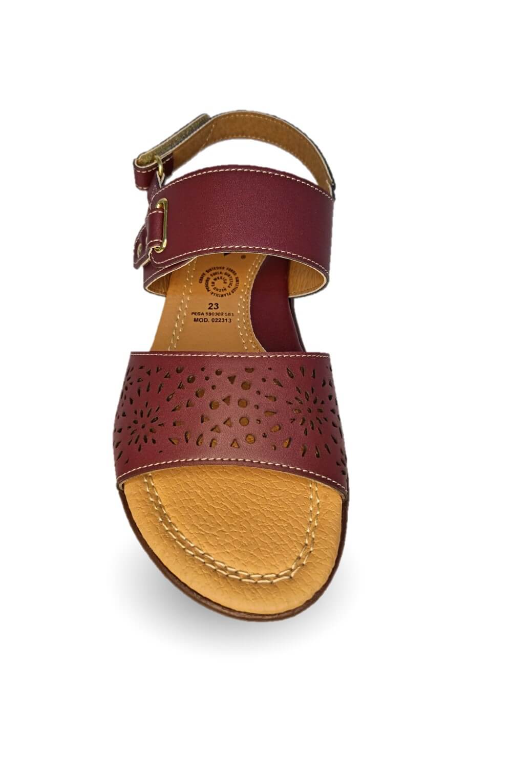 Sandalia con cuña mediana Dva 22313 Merlot para mujer