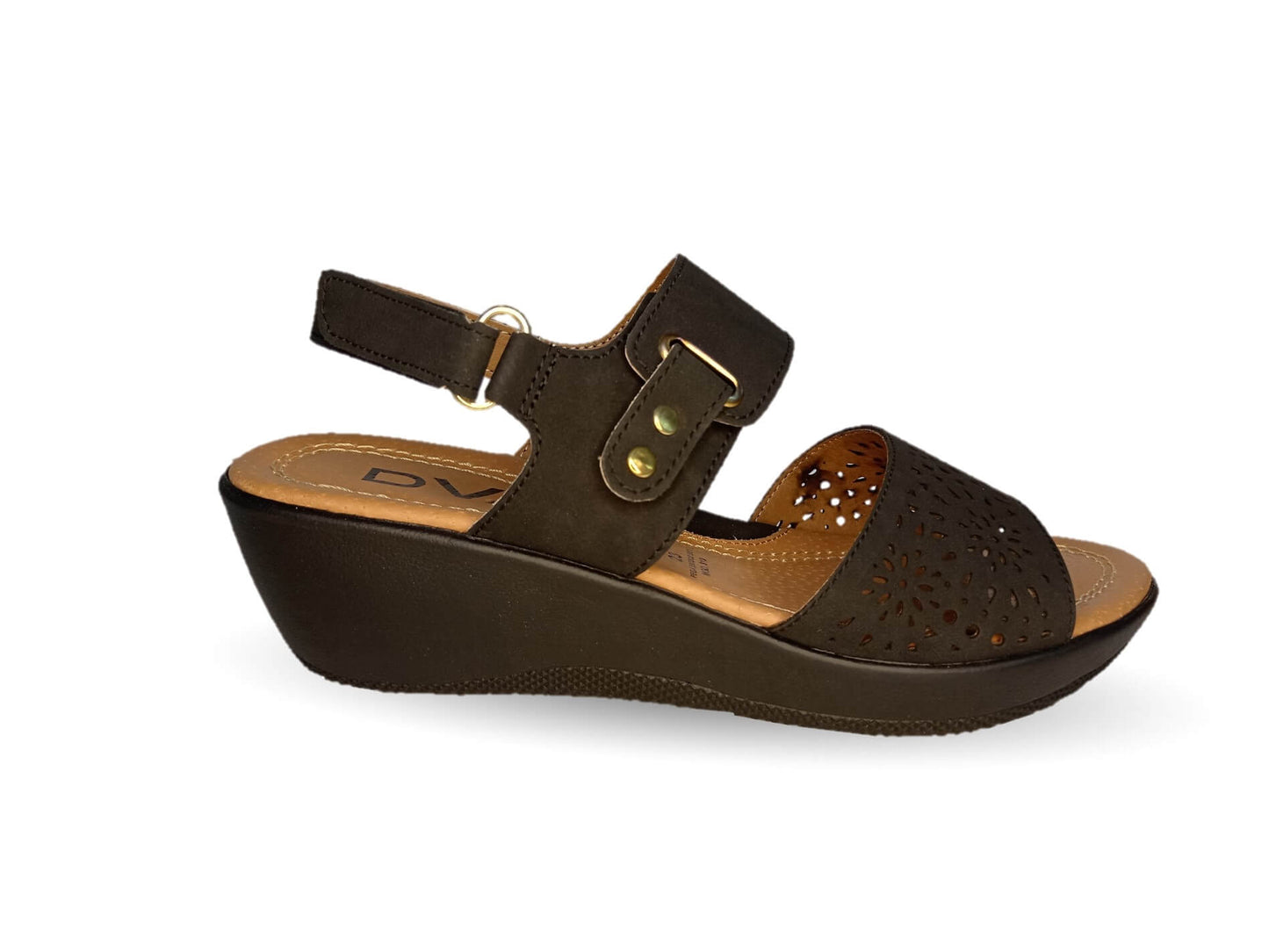 Sandalia con cuña mediana Dva 22313 Negro para mujer