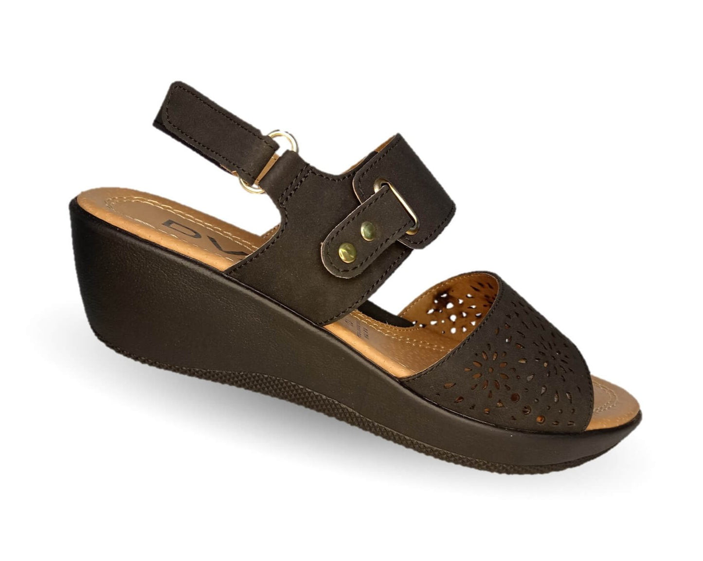 Sandalia con cuña mediana Dva 22313 Negro para mujer