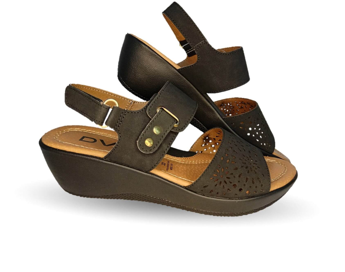 Sandalia con cuña mediana Dva 22313 Negro para mujer
