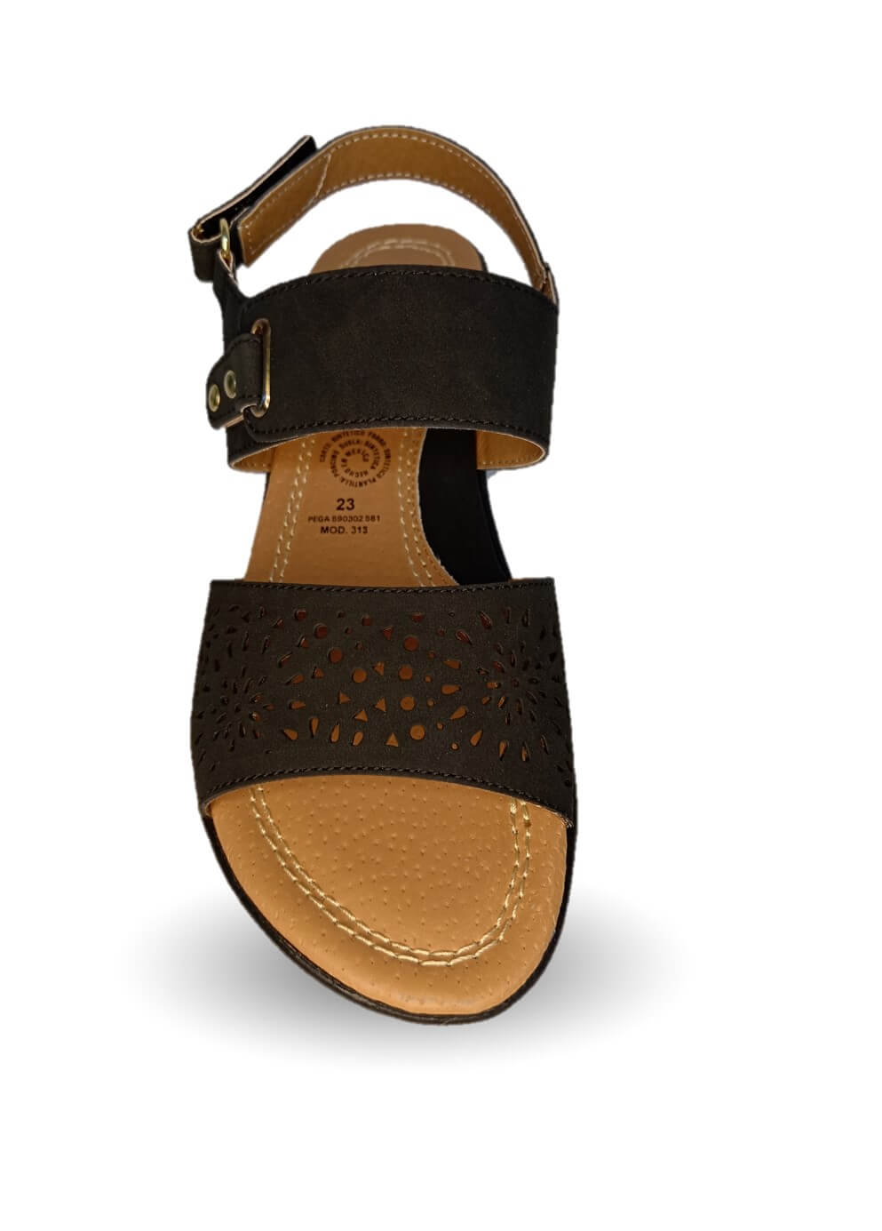 Sandalia con cuña mediana Dva 22313 Negro para mujer