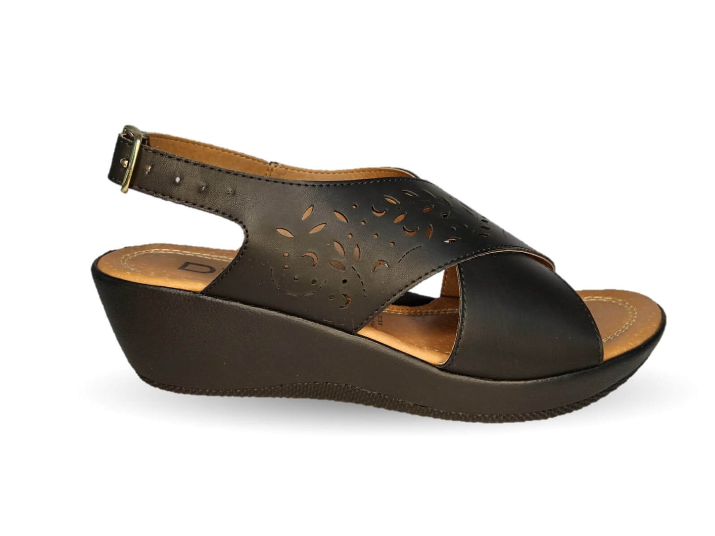 Sandalia con cuña mediana Dva 4702 Negro para mujer