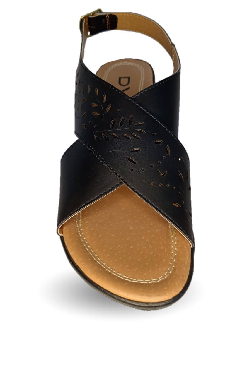 Sandalia con cuña mediana Dva 4702 Negro para mujer
