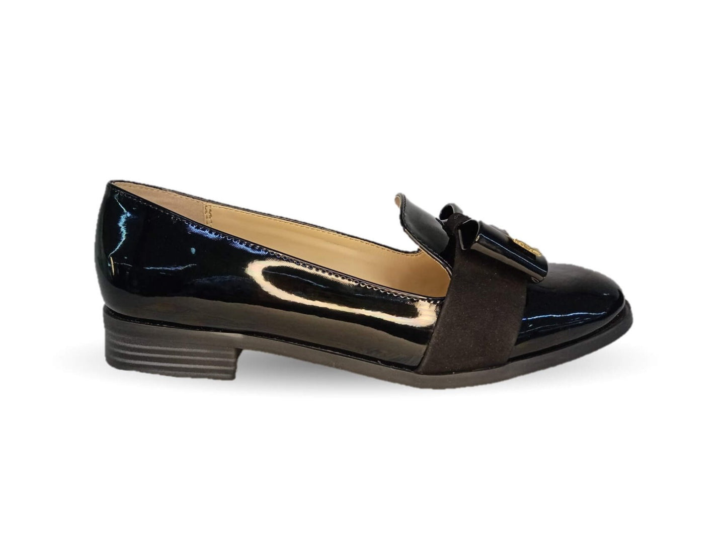 Zapato Casual tipo Flats de moda Dva 78023mCharol Negro para mujer