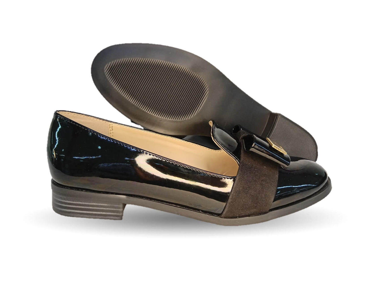 Zapato Casual tipo Flats de moda Dva 78023mCharol Negro para mujer