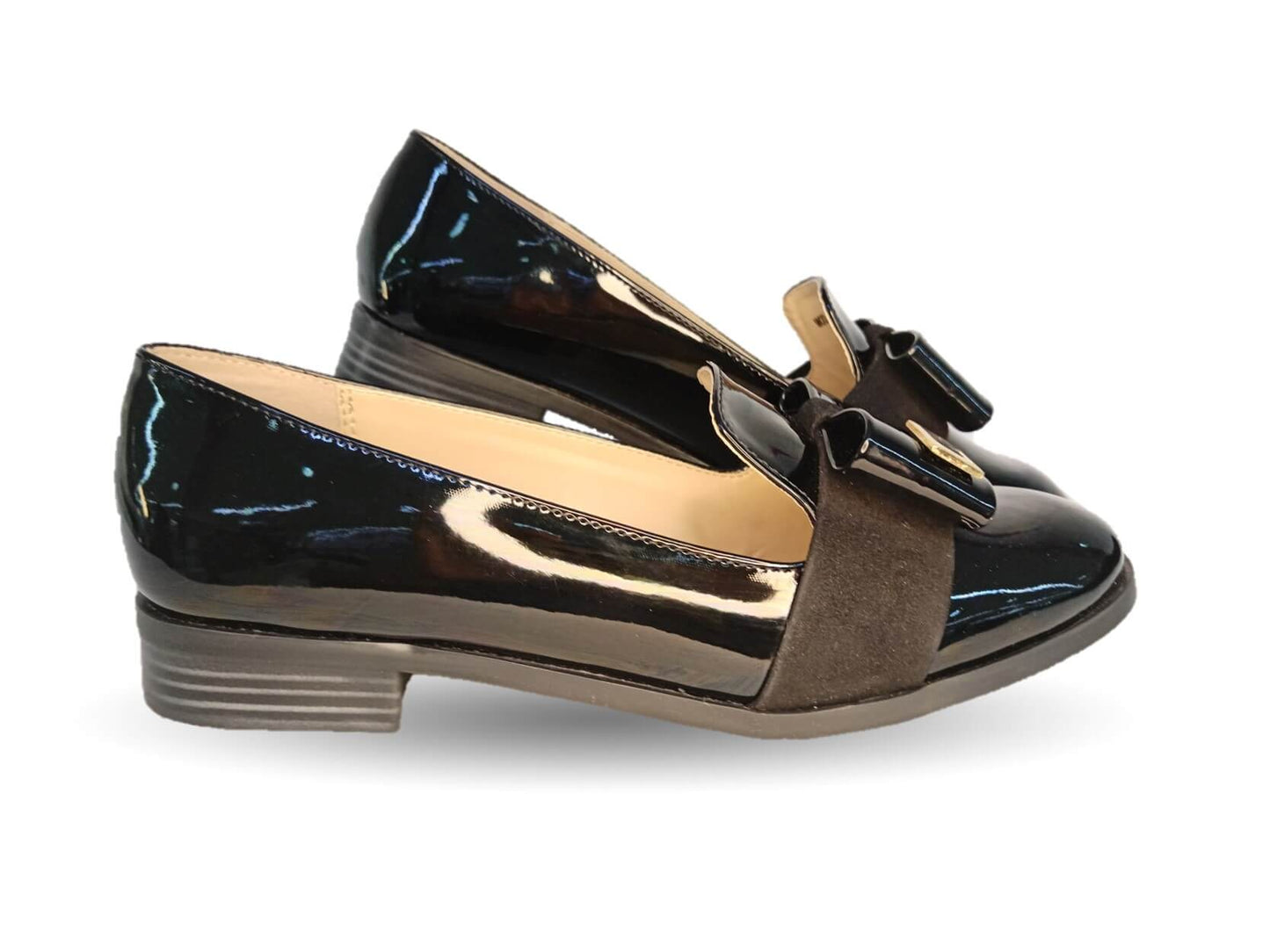 Zapato Casual tipo Flats de moda Dva 78023mCharol Negro para mujer