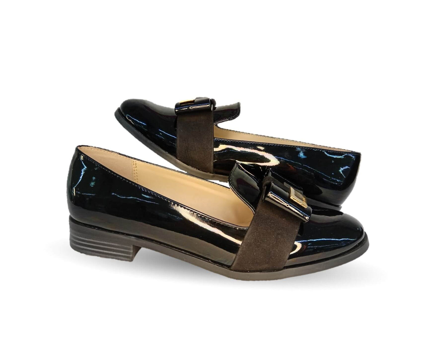 Zapato Casual tipo Flats de moda Dva 78023mCharol Negro para mujer