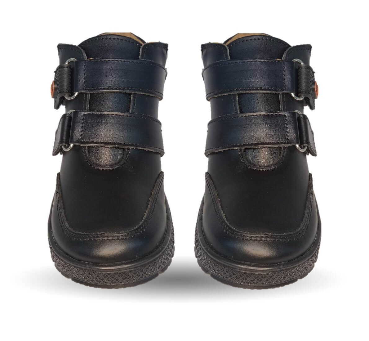 Zapato Escolar tipo Bota de piel con contactel Fef 4004 Negro para niño