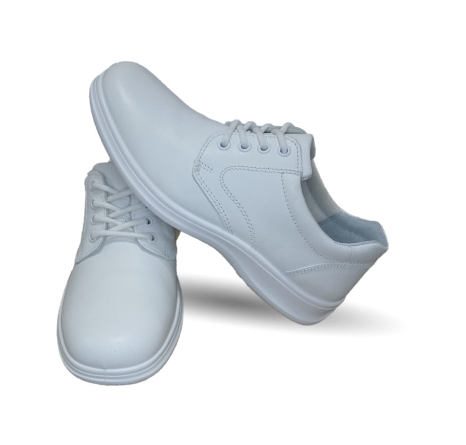 Zapato de Confort y Servicio de piel con suela extra ligera Flexi 63201 Blanco para mujer