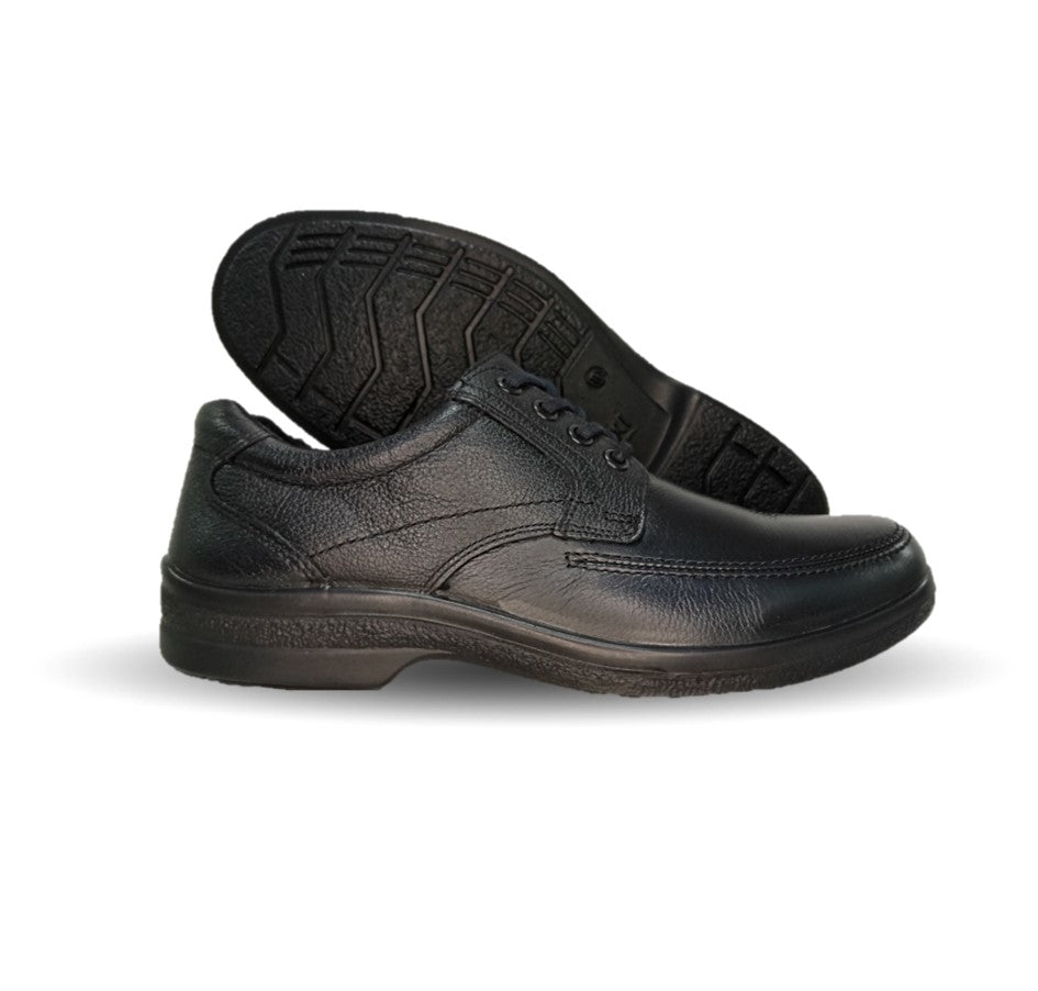 Zapato de Confort y Servicio de piel con sistema Walking Soft Flexi 91607 Negro para hombre