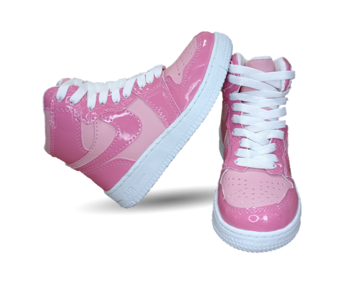 Tenis tipo Bota con ajuste de agujetas Fridays 950 Rosa/Rosa para niña